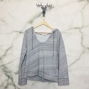 Loft Grey Basic Wide Neck Hoodie Size XL